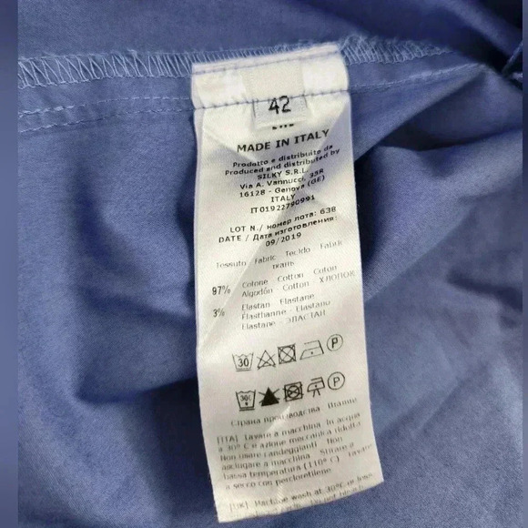 ROSSO35 MADE IN ITALY MODEST DENIM BLUE TUNIC MIDI DRESS - Picture 7 of 9